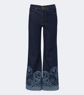 La DoubleJ La DoubleJ Cropped printed flared jeans