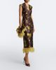 La DoubleJ La DoubleJ Devon feather-trimmed jacquard midi dress - 2