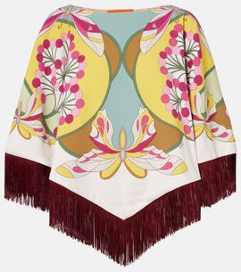 La DoubleJ La DoubleJ Florette PlacÃ©e reversible satin poncho