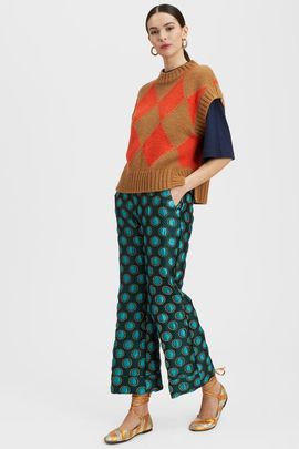 La DoubleJ La DoubleJ Hendrix Pants Jacquard Winter Sun Emerald 