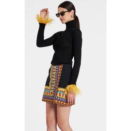 La DoubleJ La DoubleJ High Kick Top With Feathers Black 
