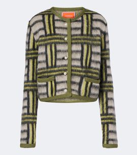 La DoubleJ La DoubleJ Kells Check wool and mohair-blend cardigan