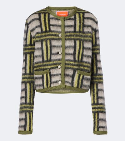 La DoubleJ La DoubleJ Kells Check wool and mohair-blend cardigan