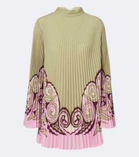 La DoubleJ La DoubleJ Kells Swirl plissé crêpe de chine minidress
