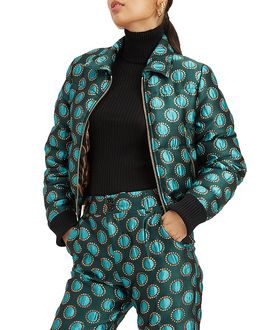 La Doublej La Doublej La Comasca Puffer Bomber Jacquard Winter Sun Emerald