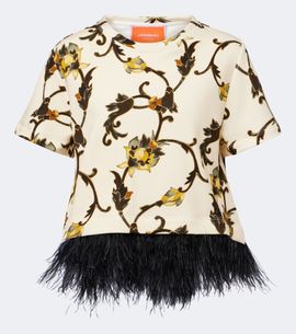 La DoubleJ La DoubleJ La Scala fringed printed cotton T-shirt