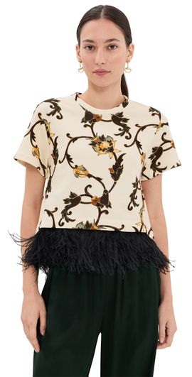 La DoubleJ La DoubleJ La Scala Tee with Feathers Buttercup