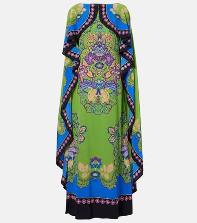 La DoubleJ La DoubleJ Magic printed caped silk maxi dress