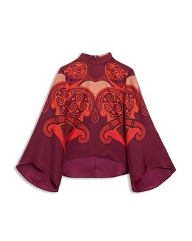 La Doublej La DoubleJ Make An Exit Silk Flare Sleeve Top