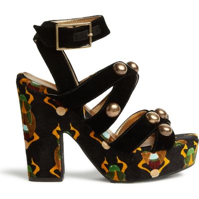 La DoubleJ La DoubleJ Medal Wedge (With Studs) Scarab Black 