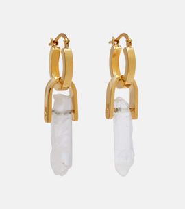 La DoubleJ La DoubleJ Pillar gold-plated pendant earrings