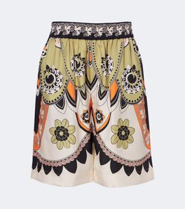La DoubleJ La DoubleJ Printed silk twill Bermuda shorts
