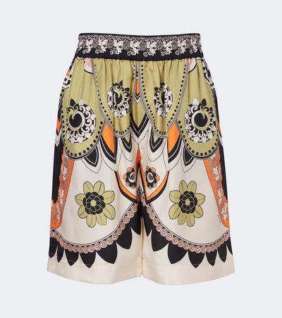 La DoubleJ La DoubleJ Printed silk twill Bermuda shorts