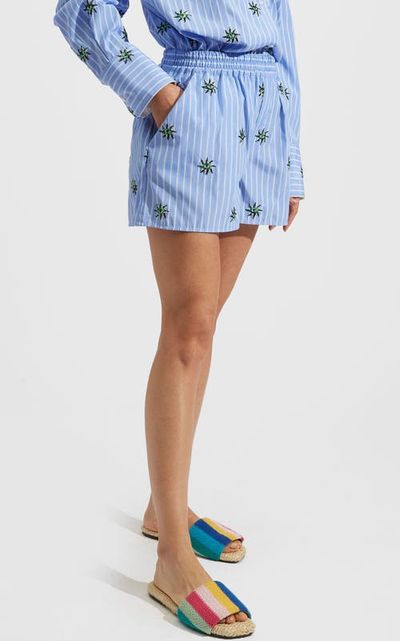 La DoubleJ La DoubleJ Pull-Up Shorts Third Eye Embroidered Light Blue