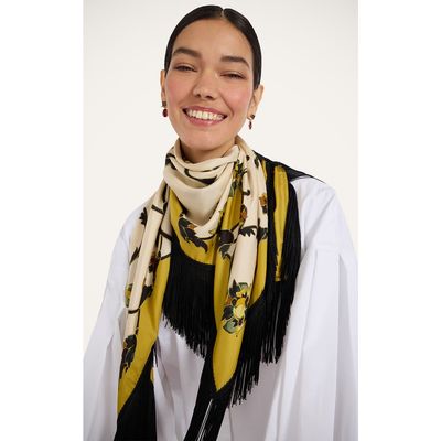 La DoubleJ La DoubleJ Reversible Fringe Foulard 90