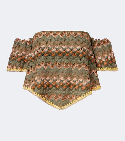 La DoubleJ La DoubleJ Sand Dollar embroidered cotton-blend top