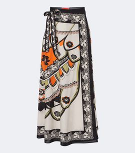 La DoubleJ La DoubleJ Sarong printed cotton muslin wrap skirt