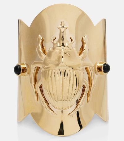 La DoubleJ La DoubleJ Scarab gold-plated cuff bracelet