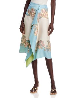 La Doublej La DoubleJ Silk Drape Front Scarf Skirt