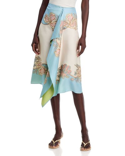 La Doublej La DoubleJ Silk Drape Front Scarf Skirt