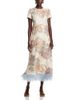 La Doublej La DoubleJ Silk Feather Trim Midi Dress - 1