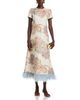 La Doublej La DoubleJ Silk Feather Trim Midi Dress - 2