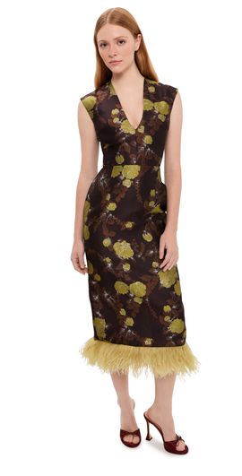 La DoubleJ La DoubleJ Sleek Feathered Dress Devon