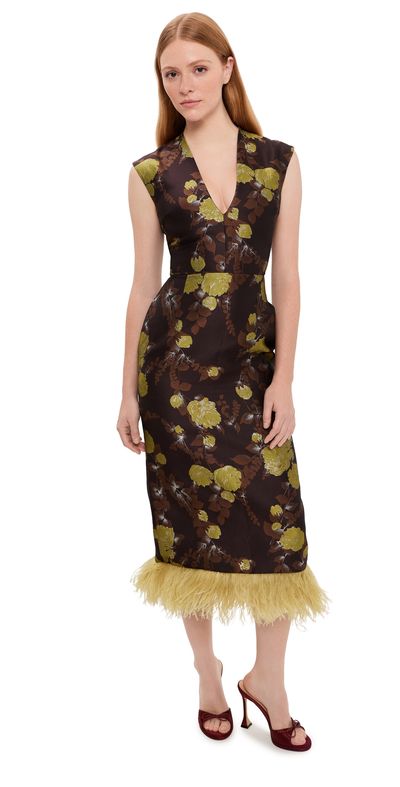 La DoubleJ La DoubleJ Sleek Feathered Dress Devon