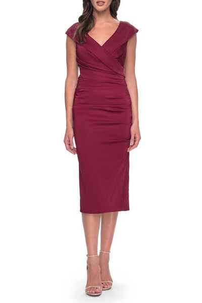 La Femme La Femme Chic Short Evening Dress with Pleating