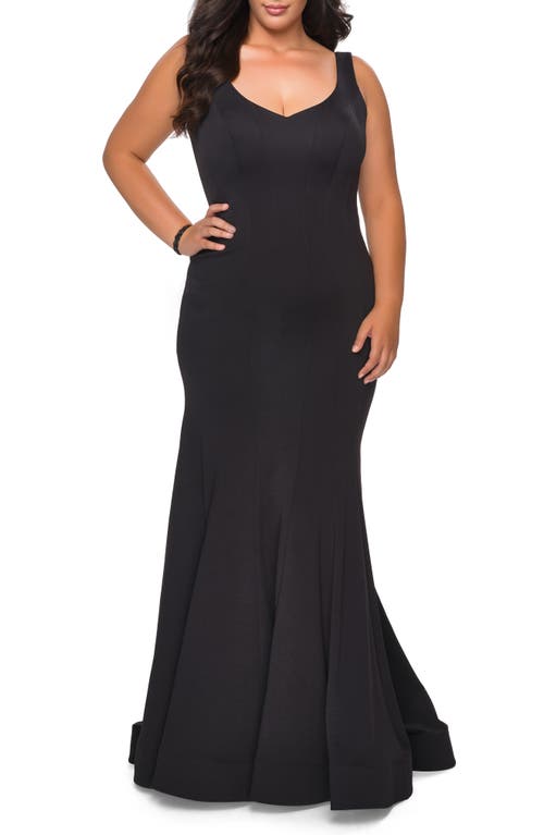 La Femme La Femme Jersey Trumpet Gown