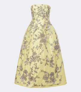 La Fuori Là Fuori Aurelia sequined silk bustier dress