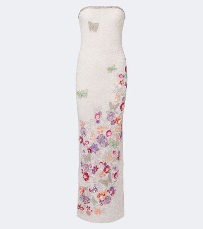 La Fuori Là Fuori Bianca Moonlight embellished bustier gown