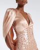La Fuori Là Fuori Caped sequined silk satin gown - 3