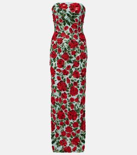 La Fuori LÃ  Fuori Crimson Rose sequined gown