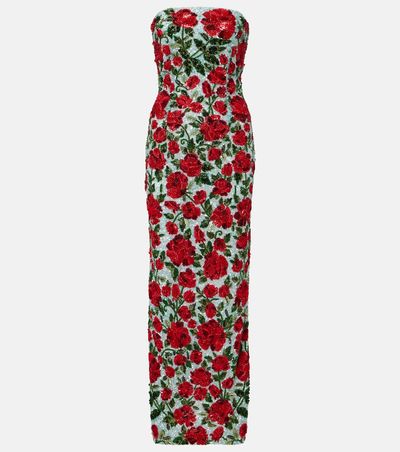 La Fuori LÃ  Fuori Crimson Rose sequined gown