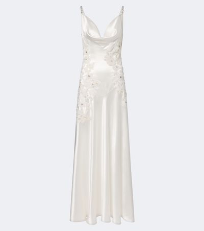 La Fuori Là Fuori Embellished embroidered silk gown