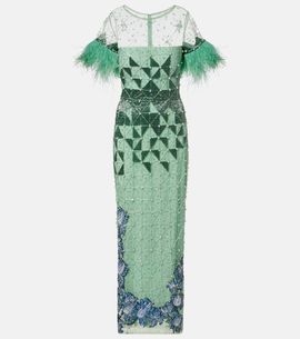 slim fit dress slacks Aurora misty green Twilight Blossom Dress