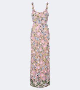 La Fuori Là Fuori Embellished floral-appliqué gown