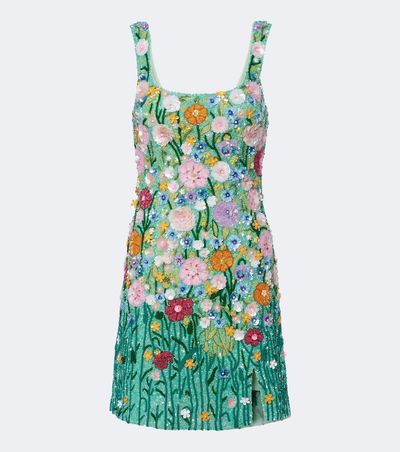 La Fuori Là Fuori Embellished floral-appliqué minidress