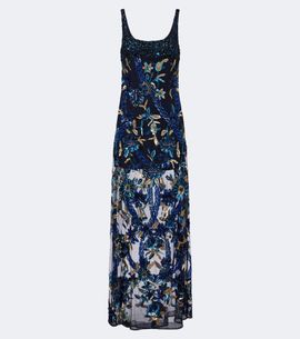 La Fuori Là Fuori Embellished floral mesh gown