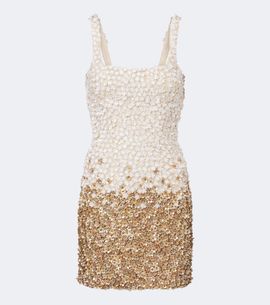 La Fuori Là Fuori Embellished floral silk minidress