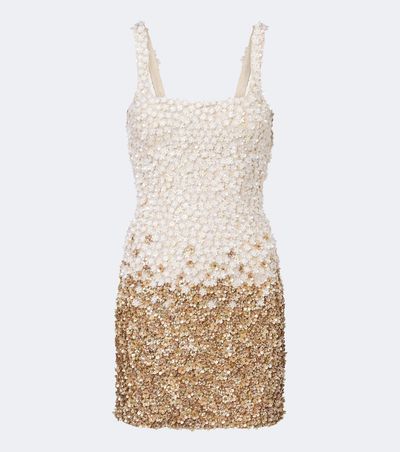 La Fuori Là Fuori Embellished floral silk minidress