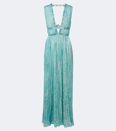 La Fuori Là Fuori Frosted embellished floral silk gown
