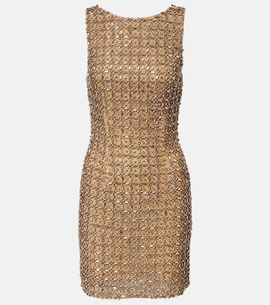 La Fuori LÃ  Fuori Gilded crystal-embellished minidress