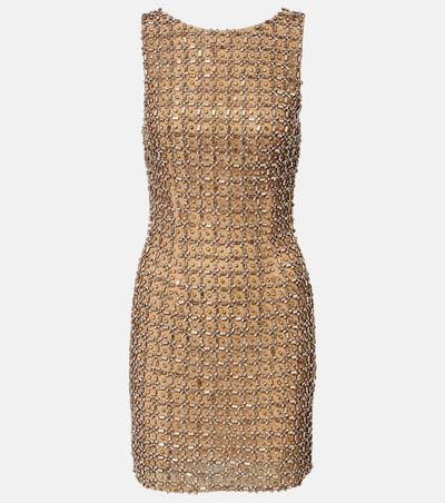 La Fuori LÃ  Fuori Gilded crystal-embellished minidress