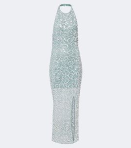 La Fuori Là Fuori Halterneck sequined gown