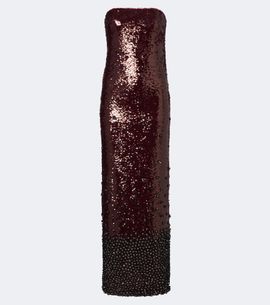 La Fuori Là Fuori Sequined bustier gown