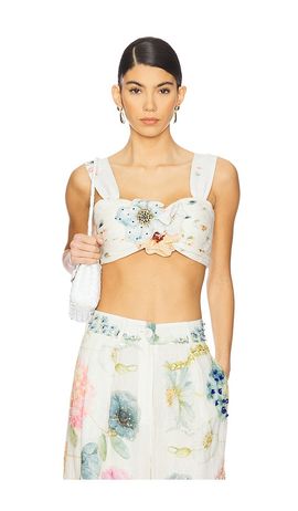 LA FUORI LA FUORI Blossom Belle Pleated Crop Top