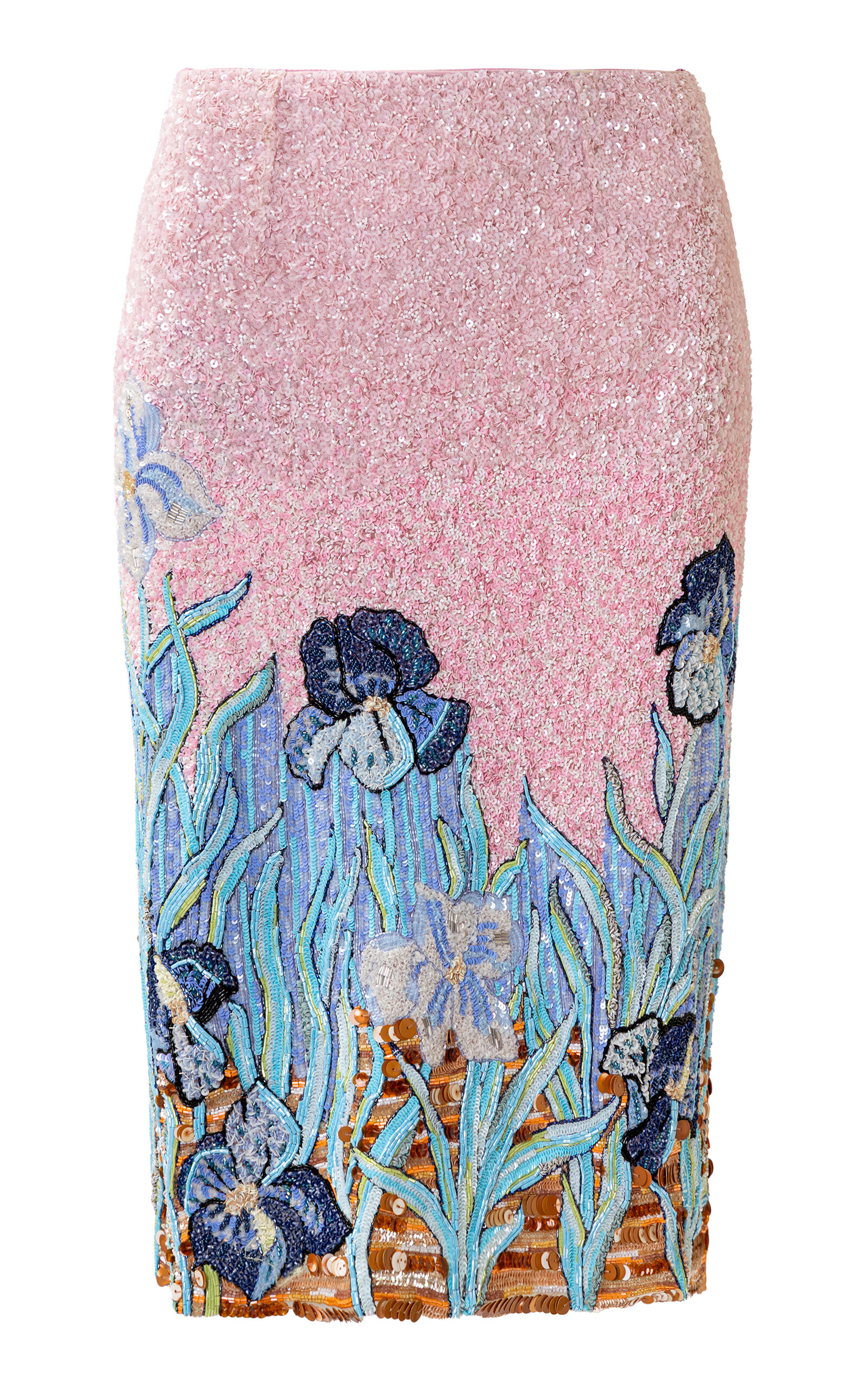 La Fuori La Fuori Blush Serenade Embellished Midi Skirt