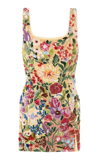 La Fuori - Botanical Symphony Embellished Tulle Mini Dress